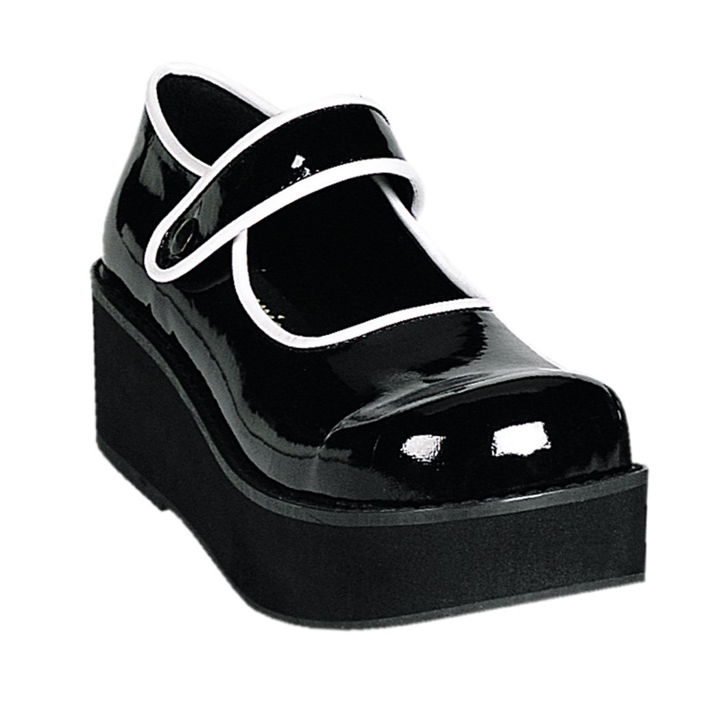 Chaussures Plateforme Demonia Sprite 01 Brevet Femme - Noir/Blanche 35870-QRPV